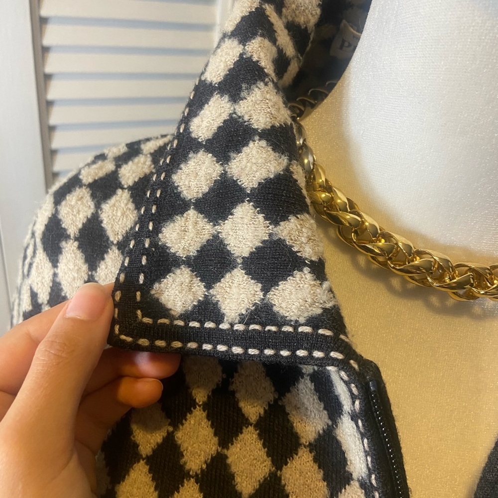 Pendleton Brown And Cream Diamond Pattern Knit Ja… - image 7